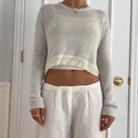 miu miu light grey mohair cropped jumper longsleeve - Picture 4 of 4